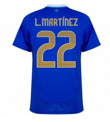 Argentina Lautaro Martinez #22 Replika Udebanetrøje Copa America 2024 Kortærmet